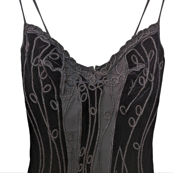 Vintage La Perla Ritmo Black Beaded Corset Gown 40 Made in Italy Elegant - Picture 8 of 14